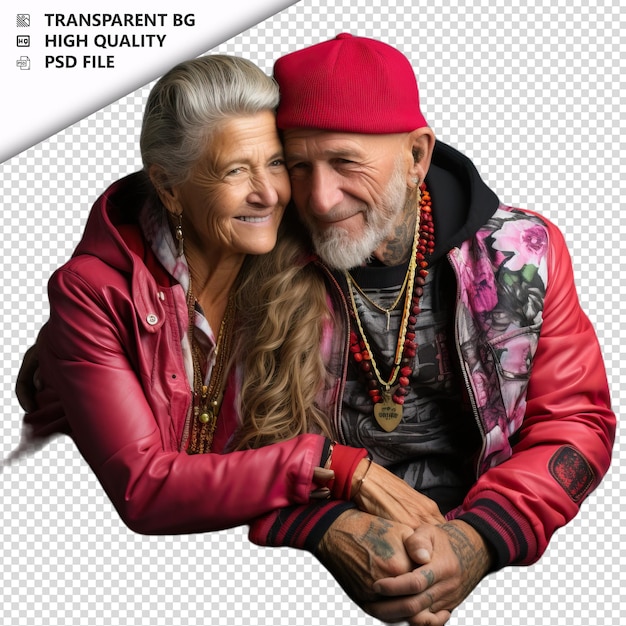 PSD romantic old german couple valentinstag mit kissing st. transparenter hintergrund psd isoliert