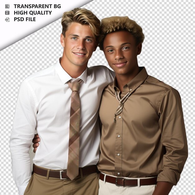 PSD romantic young gay couple valentinstag mit schmuck bus transparenter hintergrund psd isoliert