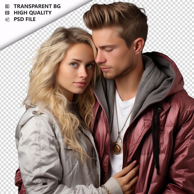 PSD romantic young white couple valentinstag mit schmuck p transparenter hintergrund psd isoliert