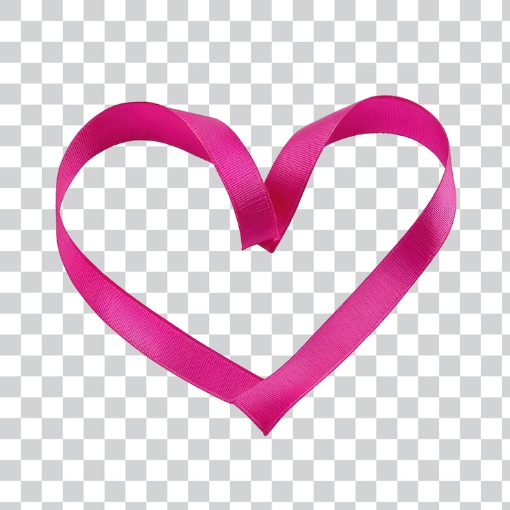 PSD romantico cuore a nastro rosa per avvolgere regali e vacanze