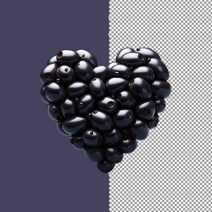 PSD romantico cuore d'oliva nera per celebrazioni speciali png