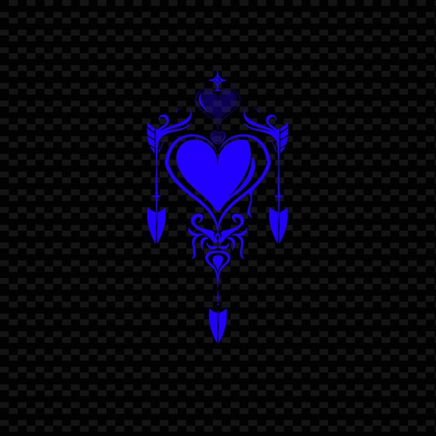 PSD romántico logotipo del corazón sangrante con decorati diseño vectorial creativo de la colección de la naturaleza