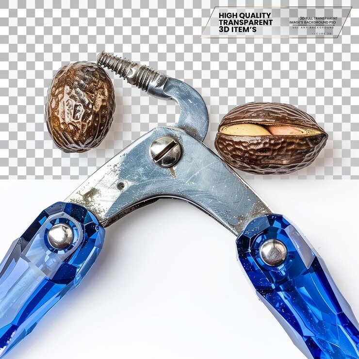 PSD rompe nueces de zafiro un rompe nueces para romper nueces sobre un fondo transparente