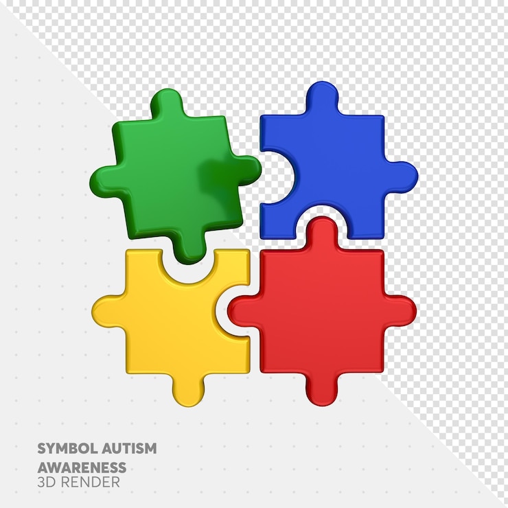 PSD rompecabezas coloridos como símbolo de conciencia del autismo