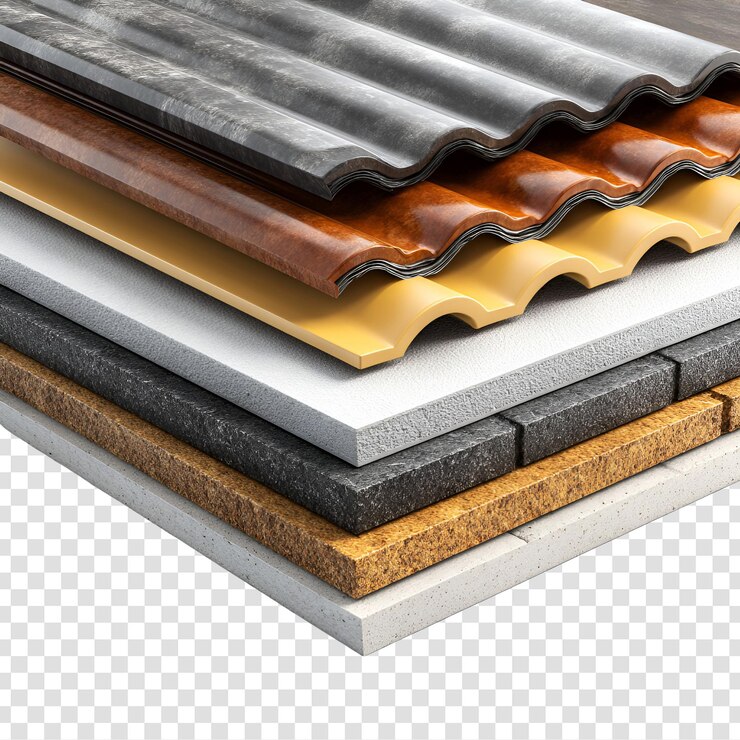 PSD roofing materials layers cross section view