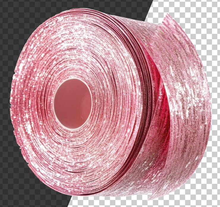 PSD ropa de artesanía roja brillante rollo cortado stock png