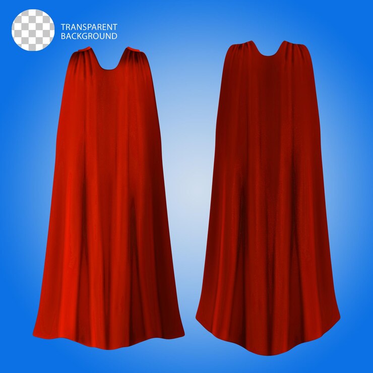 PSD ropa de capa superhéroe aislado ilustración renderizada en 3d