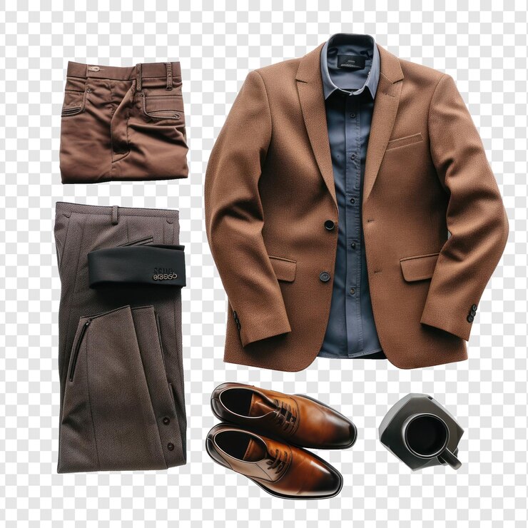 PSD ropa masculina aislada sobre un fondo blanco