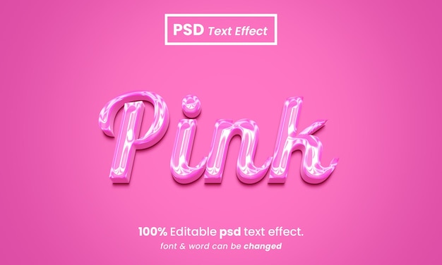 Rosa 3d bearbeitbarer Premium-Texteffekt mit Hintergrund