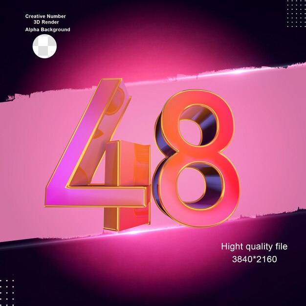 Rosa 3d número 48 para diseño