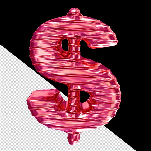 Rosa 3D-Symbol mit gerippter Horizontale