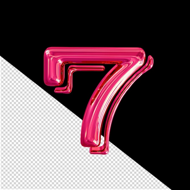 PSD rosa 3d-symbol nummer 7