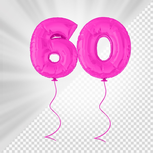 PSD rosa ballon nummer 60