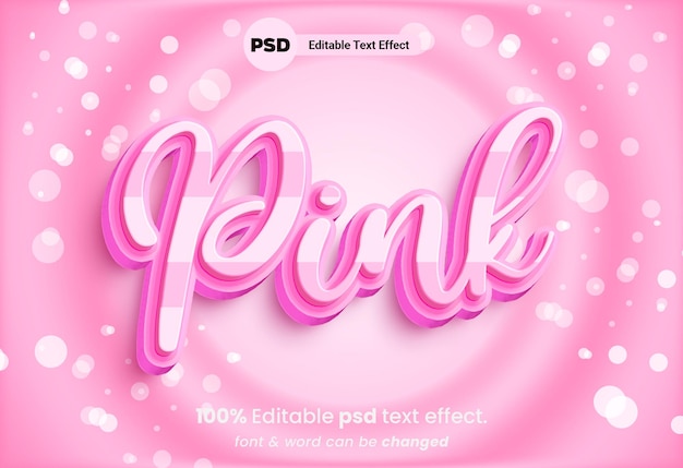 PSD rosa bearbeitbarer 3d-psd-texteffekt