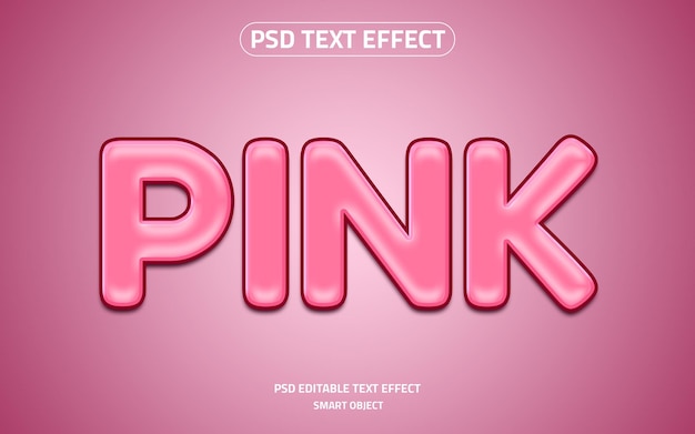 Rosa bearbeitbares Texteffekt-Logo-Modell psd