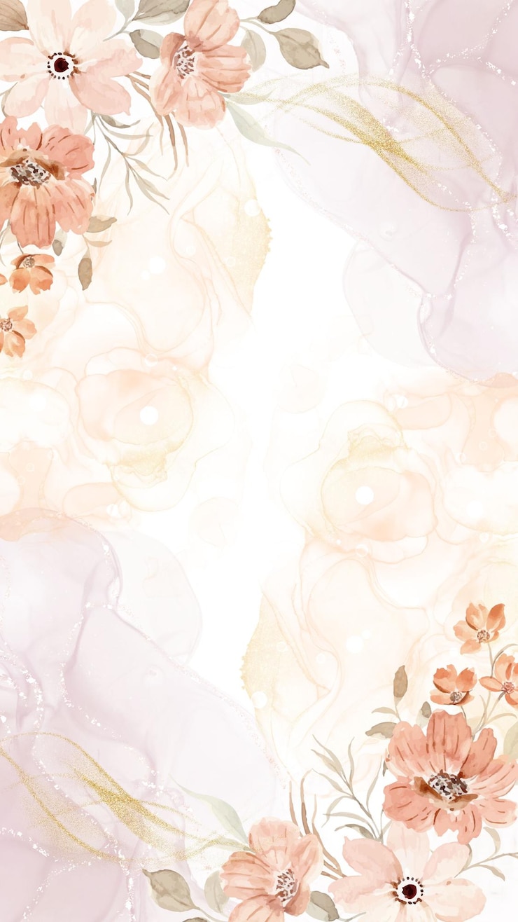 PSD rosa e pêssego elegante aquarela floral de fundo