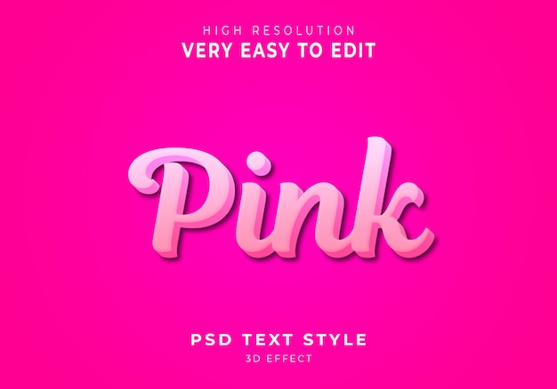 Rosa Effektfarbe des Textes 3D