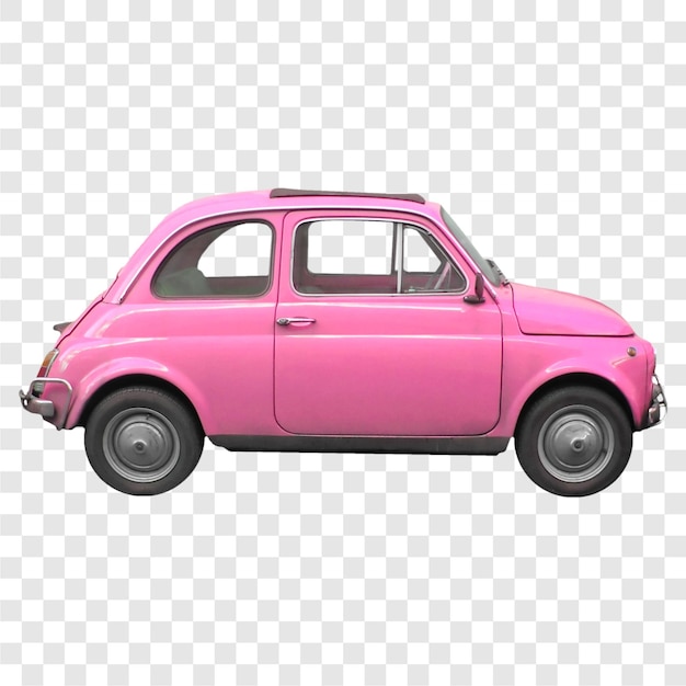 Rosa Fiat 500-Auto durchsichtig