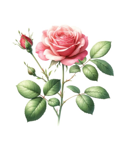 PSD rosa flor aquarela