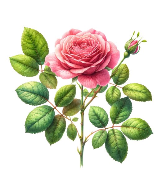 PSD rosa flor aquarela