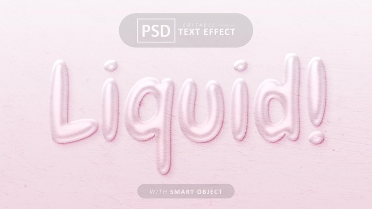 PSD rosa flüssiger texteffekt editierbar