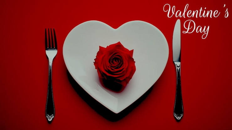 PSD una rosa en forma de corazón está en un plato con una rosas en forma de corazon