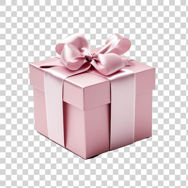 PSD rosa geschenkbox auf transparentem hintergrund png clipart