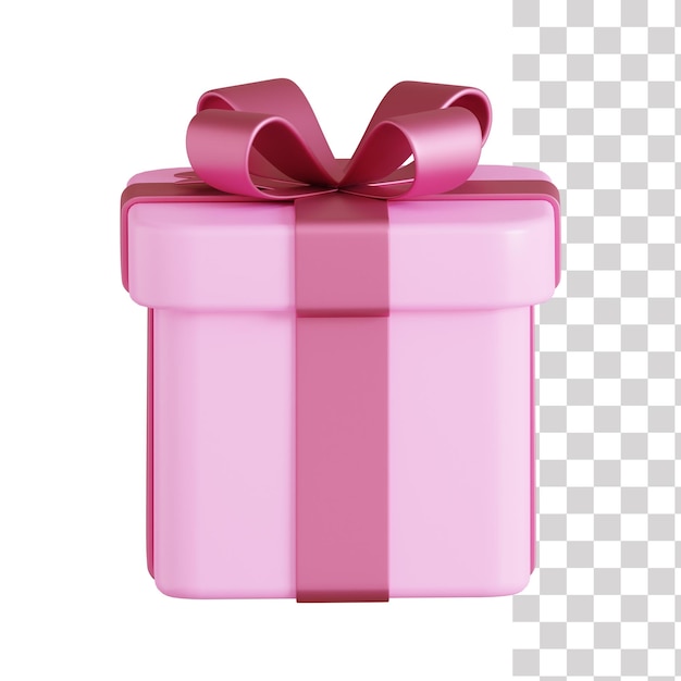 PSD rosa geschenkbox mit einer schleife darauf