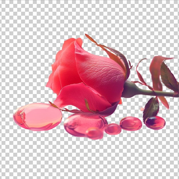 Rosa con gotas de rocío