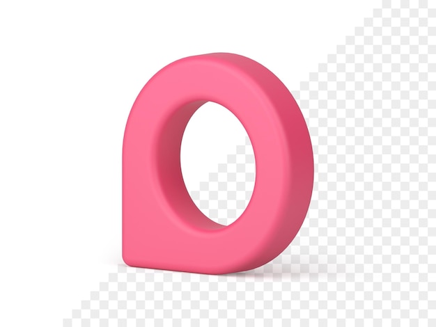 Rosa Kartenzeiger 3D-Symbol Web-Navigationssymbol mit Positionsort
