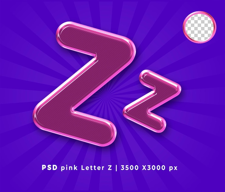 PSD rosa, letras, z