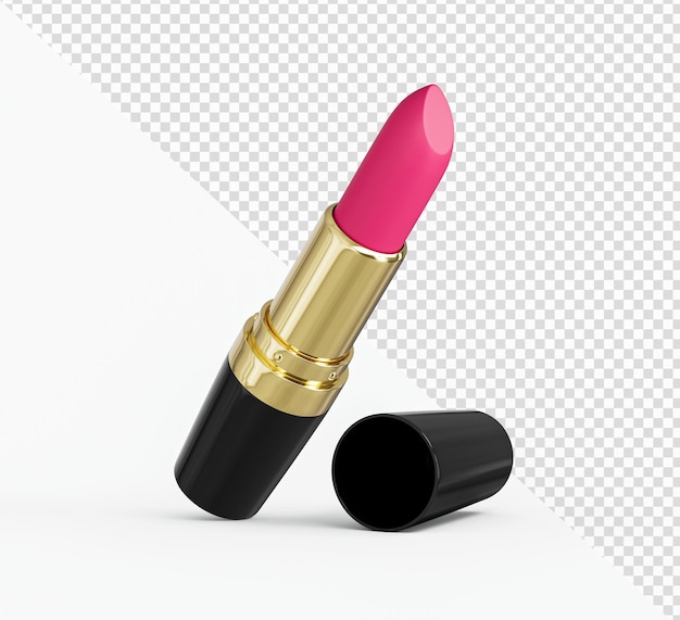 Rosa Lippenstift auf weißem Hintergrund 3D-Darstellung