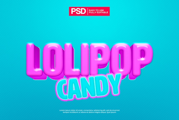 Rosa lolipop 3d-texteffekt