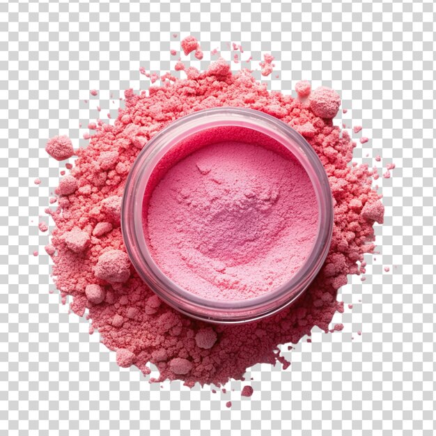 PSD rosa make-up-pulver isoliert auf durchsichtigem hintergrund