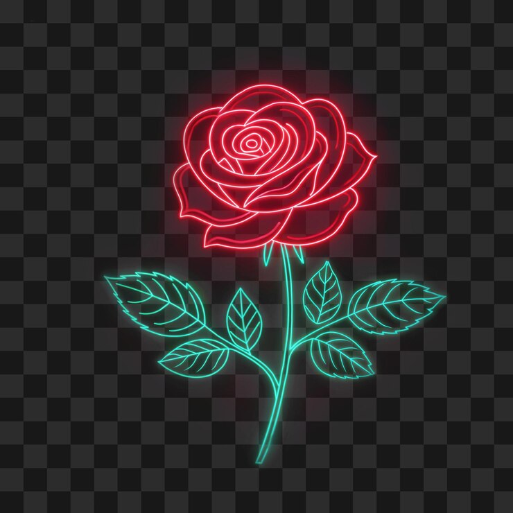 PSD rosa de neón aislada sobre un fondo transparente png