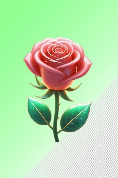 PSD una rosa roja con un fondo verde y un fondo verde