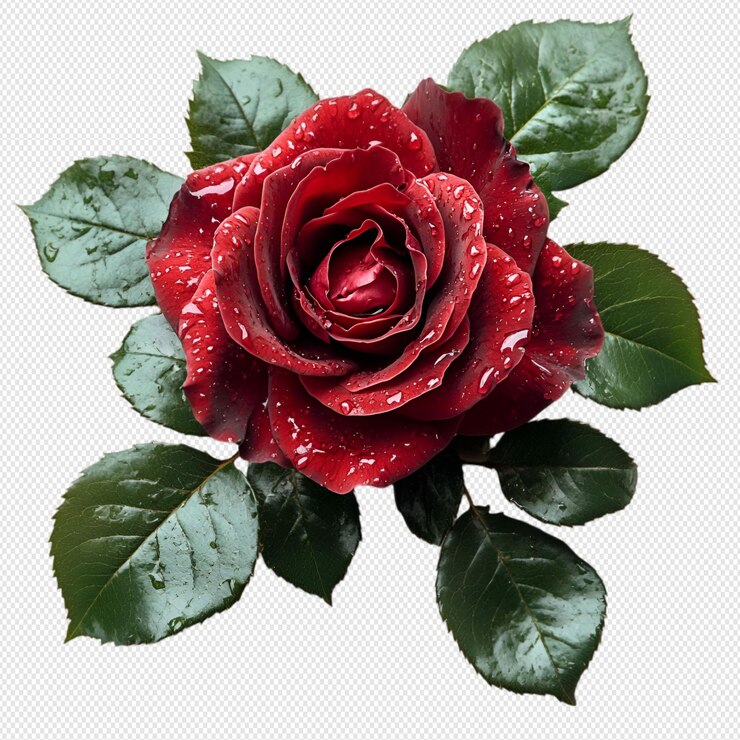 Rosa roja sobre fondo blanco