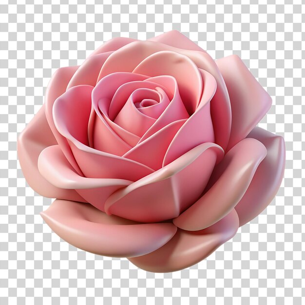 PSD rosa rosa de 3d aislada sobre un fondo transparente