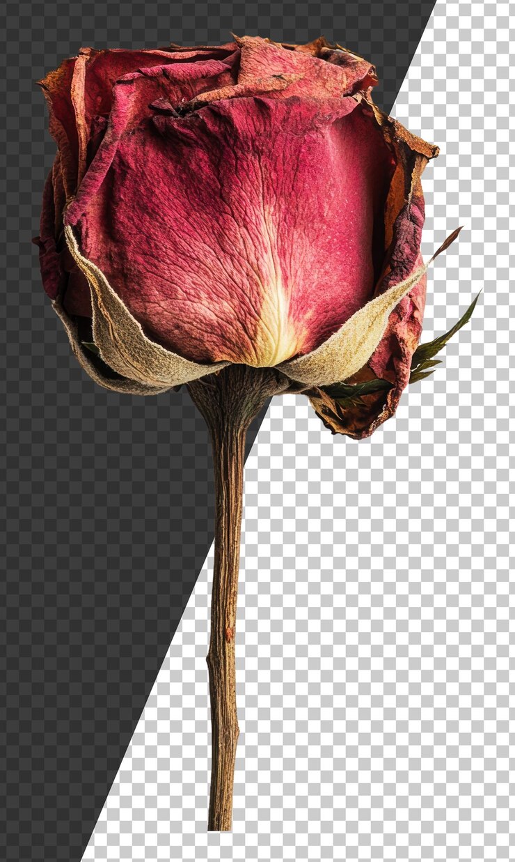 PSD rosa seca de png com cores vibrantes em fundo branco
