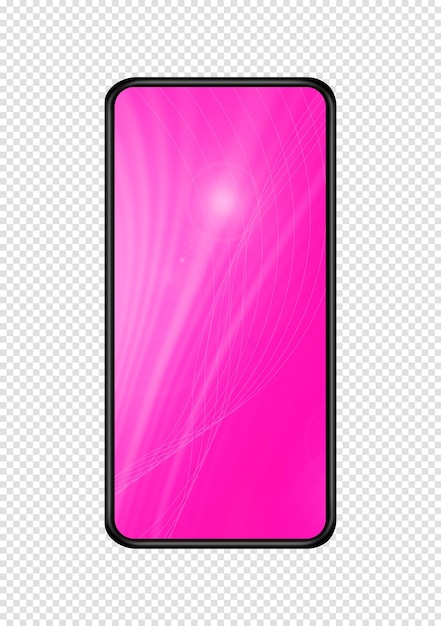 Rosa Smartphone-Attrappe isoliert auf transparentem Hintergrund 3D-Rendering