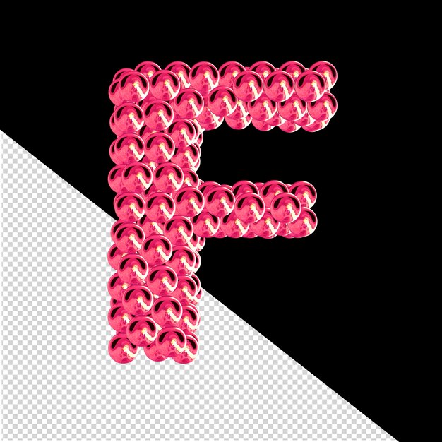 PSD rosa symbole aus sphären 3d buchstabe f