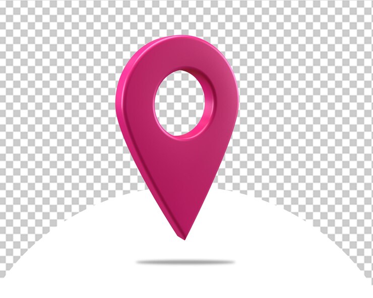 PSD rosa ubicación mapa 3d pin gps