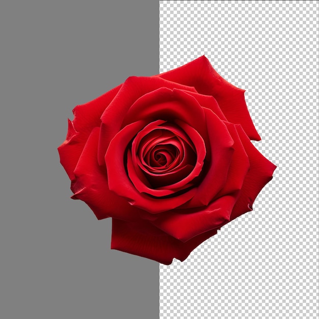Rosa vermelha isolada em fundo transparente png psd