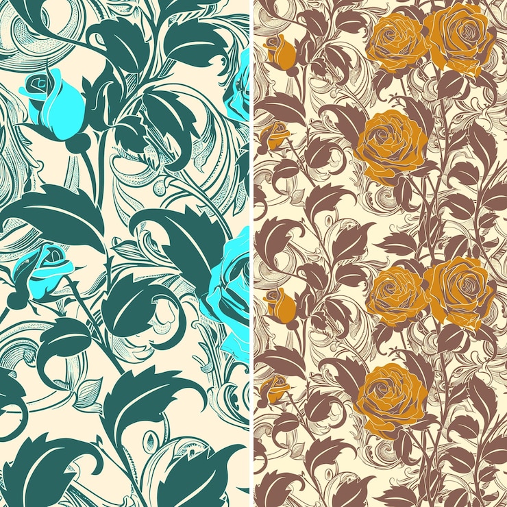 PSD rosas em flor com pétalas em camadas e design barroco com ilustrações de padrões vetoriais