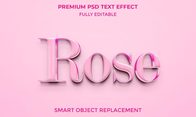Rose 3D editierbarer Texteffekt