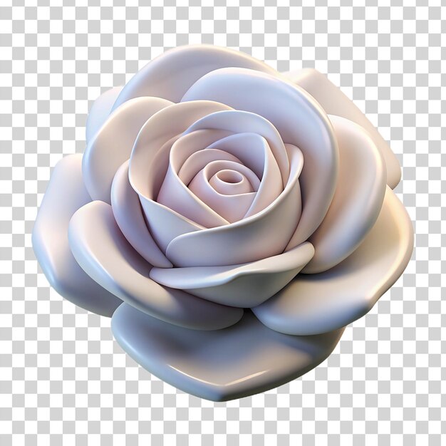 PSD rose blanche isolée sur fond transparent