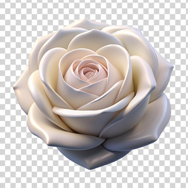 PSD rose blanche isolée sur fond transparent