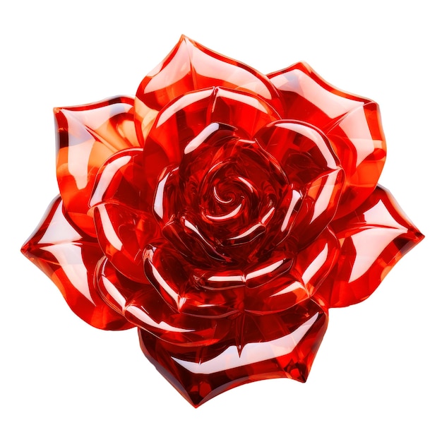 Une Rose De Cristal Sur Un Fond Isolé