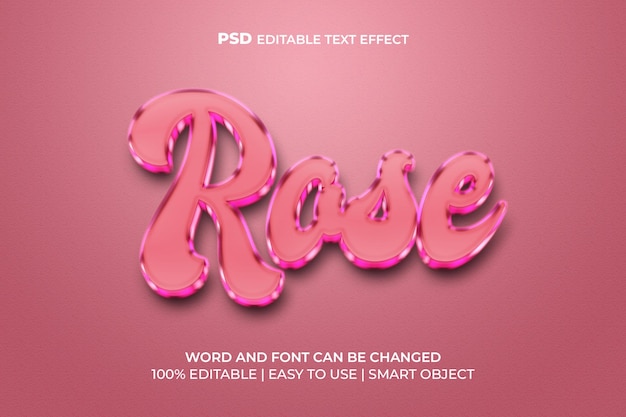 Rose efecto de texto 3d