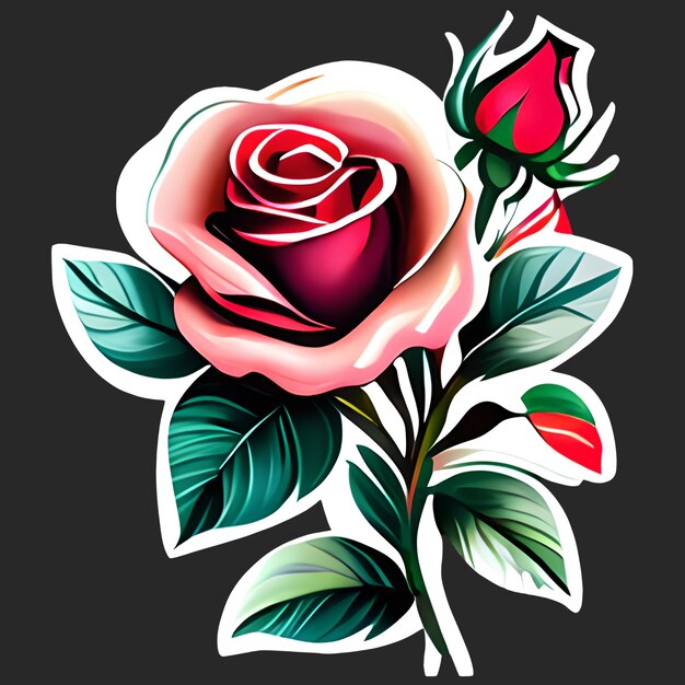 PSD rose flower illustration design clipart